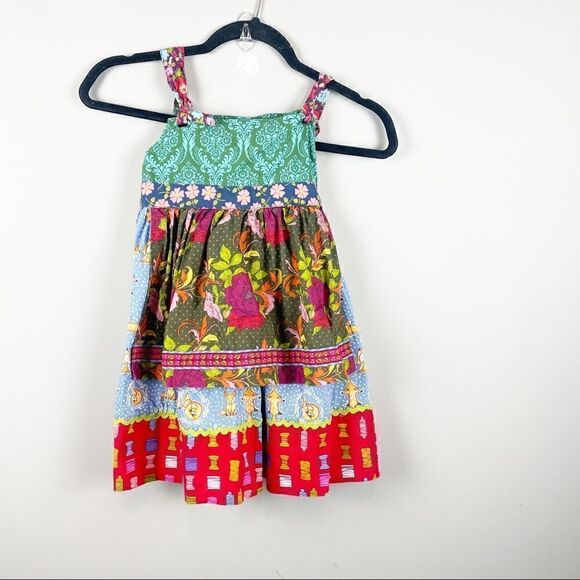 Matilda Jane Plum Feist Fox Knot apron Dress size 6 - Picture 2 of 8